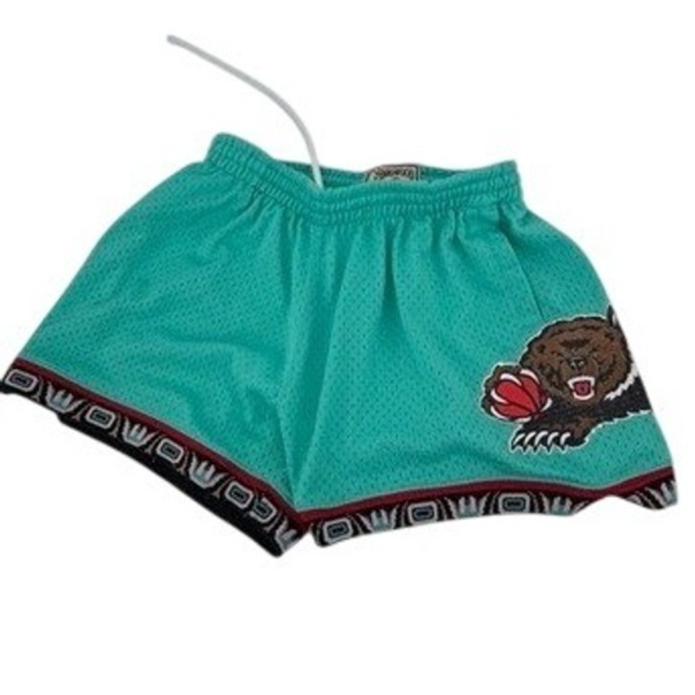 Mitchell Ness 95-96 Vancouver Grizzly Shorts Mens M‎ Teal Mesh Hardwood Classic